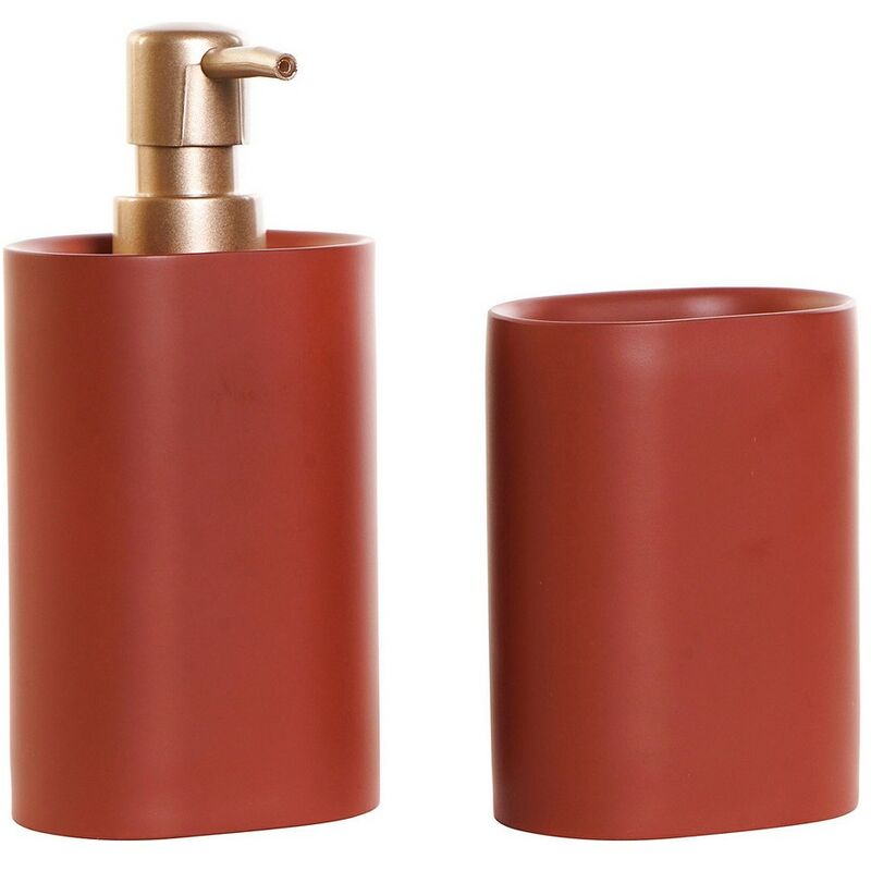

Set de Baño DKD Home Decor PVC Resina Moderno Dorado Terracota (2 pcs) (8.5 x 6 x 18 cm) (8,5 x 6 x 11,5 cm)