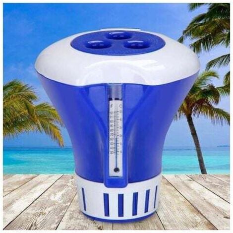 Dosing float large container for 20 to 200 g chlorine and bromine tablets, thermometer setting ring, swimming pool, chlorine dosing, dosing float MUMU