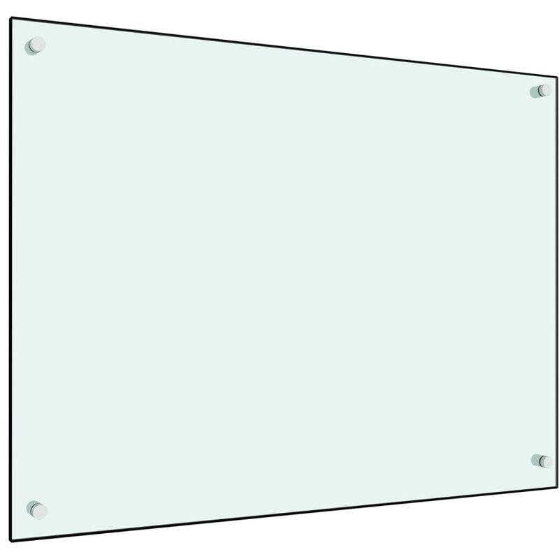 Dosseret de cuisine Blanc 80 x 60 cm Verre trempé - Blanc