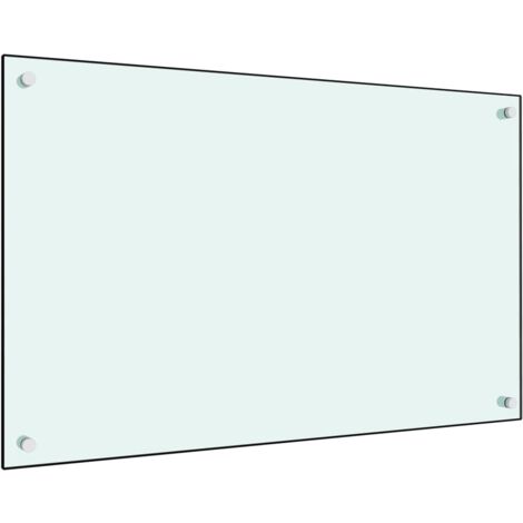 Dosseret de cuisine Blanc 80x50 cm Verre trempé CFW94069