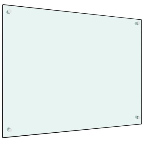 Dosseret de cuisine Blanc 80x60 cm Verre trempé CFW11852
