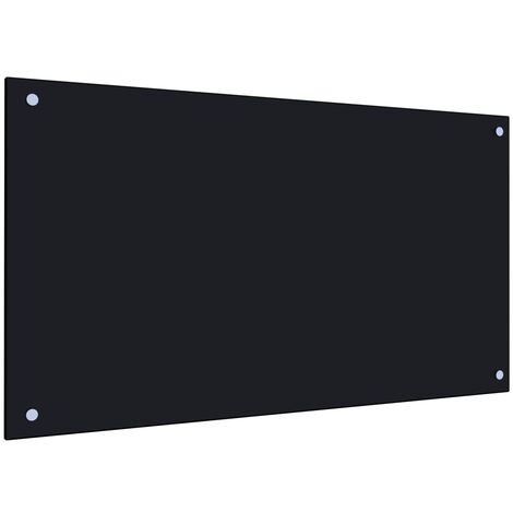Dosseret de cuisine Crédence Fond de Hotte Noir 90 x 50 cm Verre trempé