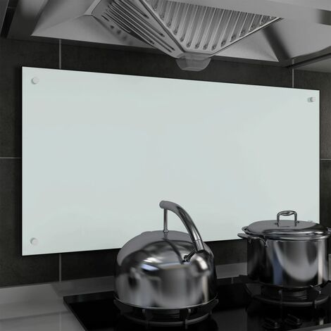 Dosseret de cuisine | Fond de hotte Blanc 100 x 50 cm Verre trempé 59876