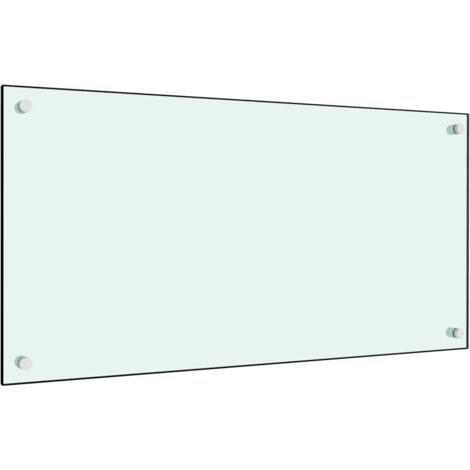 Dosseret de cuisine  Fond de hotte Blanc 80 x 40 cm Verre trempé 34414