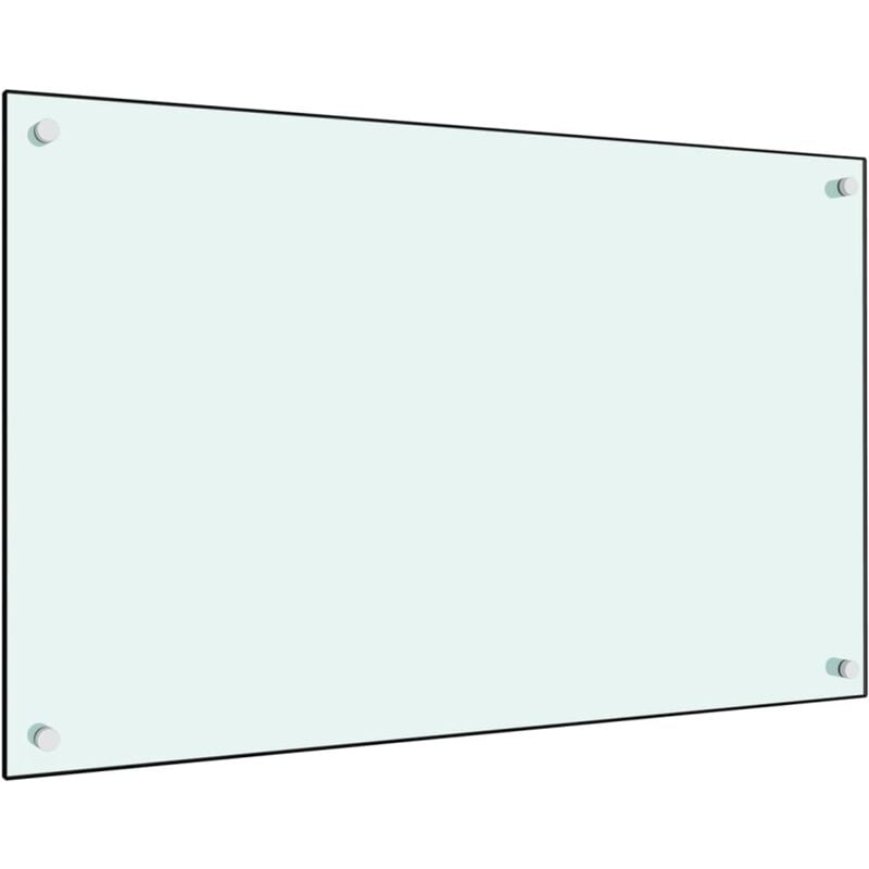 Dosseret de cuisine Fond de hotte / Blanc 80 x 50 cm Verre trempé