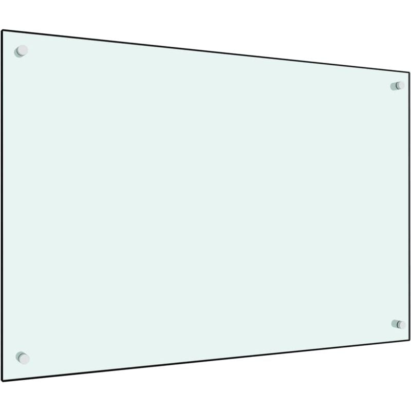 Dosseret de cuisine Fond de hotte / Blanc 90 x 60 cm Verre trempé