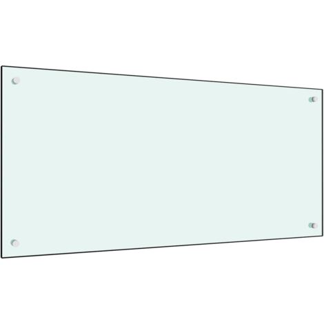 Dosseret de cuisine Fond de hotte Crédence de cuisine Blanc 100x50 cm Verre trempé NSME5149