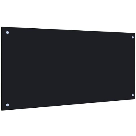 Dosseret de cuisine Fond de hotte Crédence de cuisine Noir 100x50 cm Verre trempé NSME3008 BonneVie