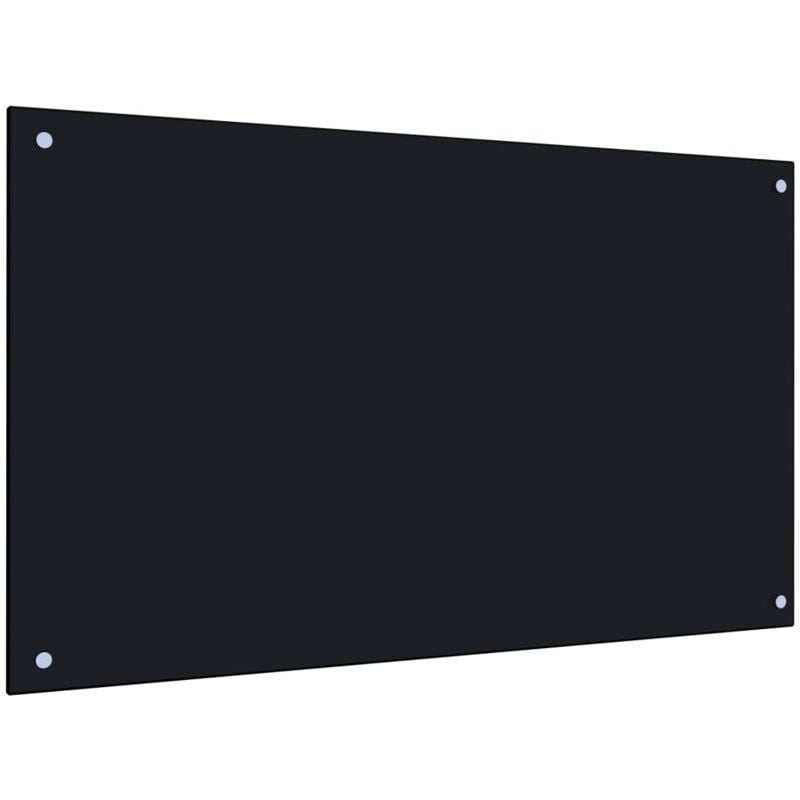 Dosseret de cuisine Fond de hotte / Noir 100 x 60 cm Verre trempé