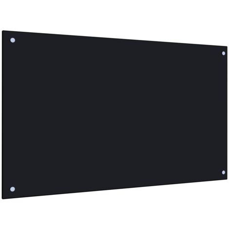 Dosseret de cuisine Fond de hotte / Noir 100 x 60 cm Verre trempé