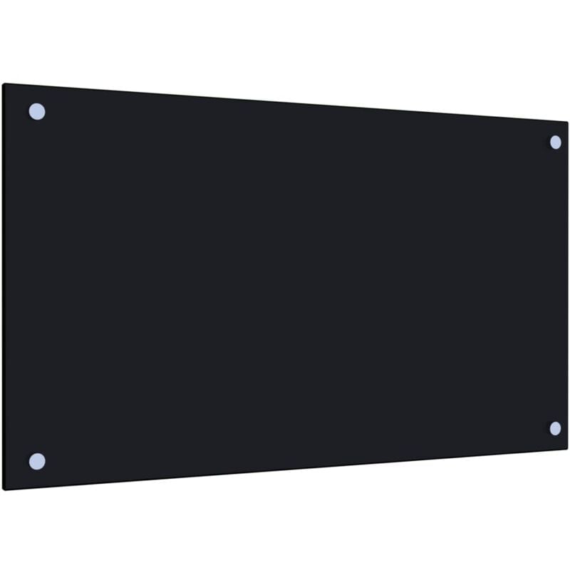Dosseret de cuisine Fond de hotte Noir 70 x 40 cm Verre trempé 61838