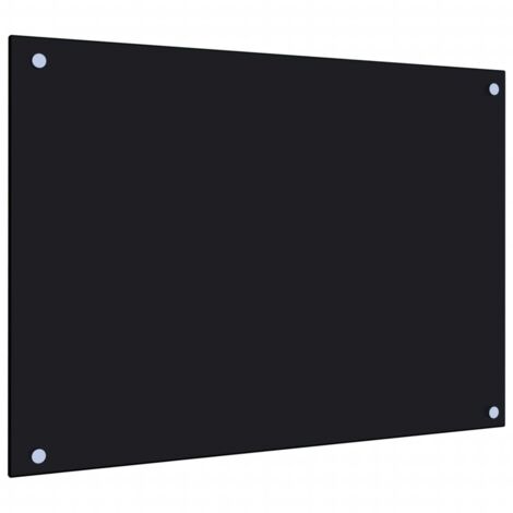 Dosseret de cuisine Fond de hotte / Noir 70 x 50 cm Verre trempé