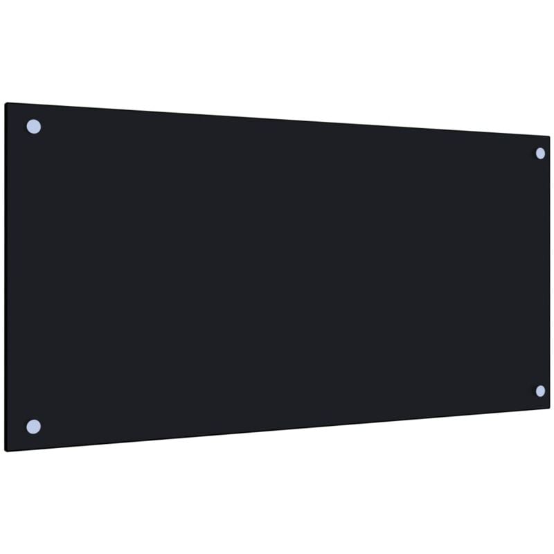 Dosseret de cuisine Fond de hotte / Noir 80 x 40 cm Verre trempé