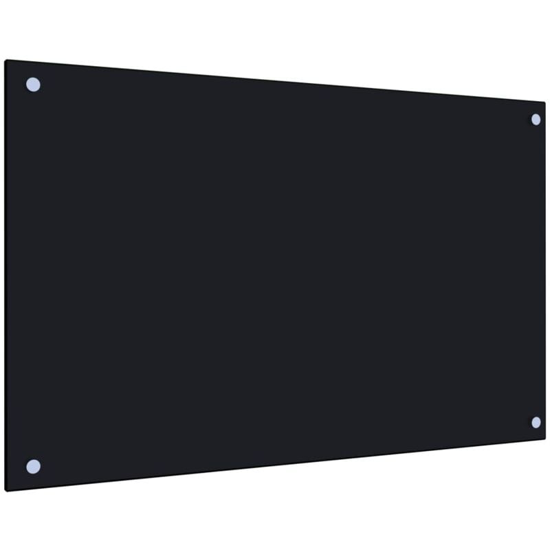 Dosseret de cuisine Fond de hotte Noir 80 x 50 cm Verre trempé 16068