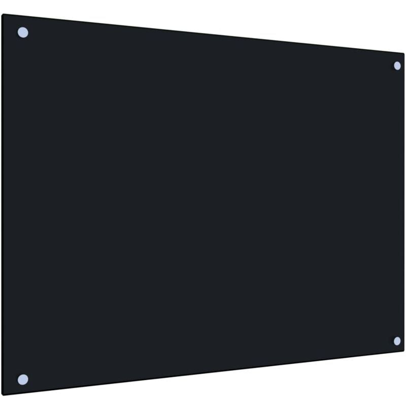 Dosseret de cuisine Fond de hotte / Noir 80 x 60 cm Verre trempé