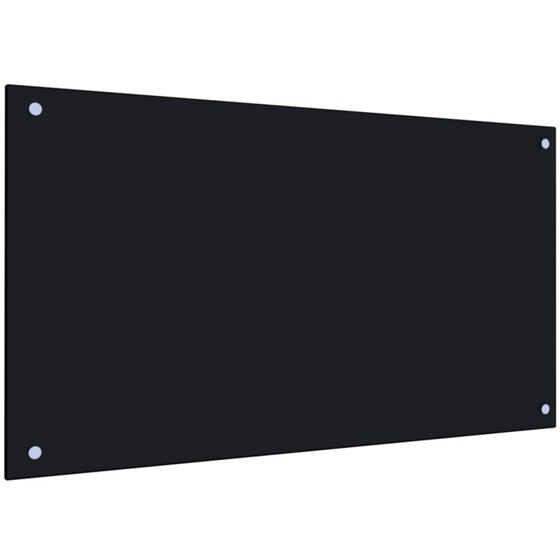 Dosseret de cuisine Fond de hotte / Noir 90 x 50 cm Verre trempé