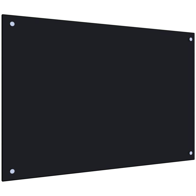 Dosseret de cuisine Fond de hotte / Noir 90 x 60 cm Verre trempé
