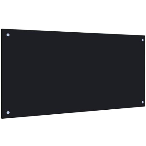 Dosseret de cuisine Noir 100x50 cm Verre trempé CFW73373