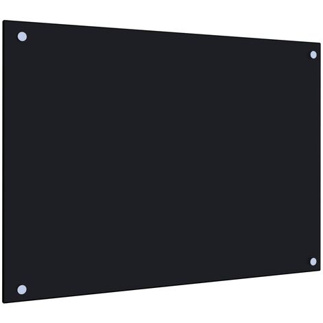Dosseret de cuisine Noir 70 x 50 cm Verre trempé - Noir