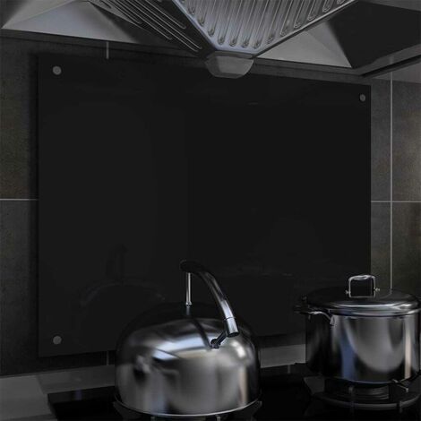 Dosseret de cuisine Noir 80 x 60 cm Verre trempé