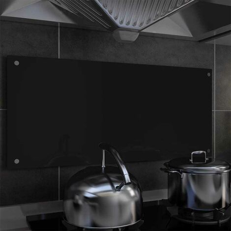 Dosseret de cuisine Noir 90 x 40 cm Verre trempé