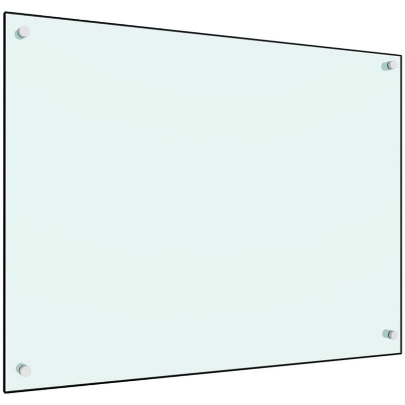 Dosseret de cuisine Blanc 80x60 cm Verre trempé