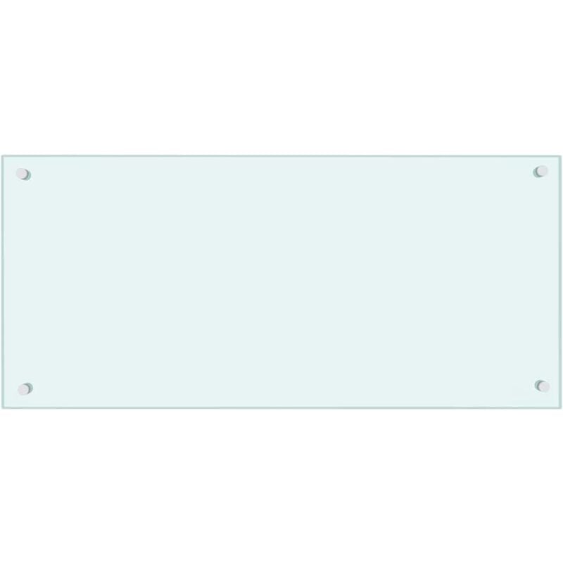 Dosseret de cuisine Blanc 90x40 cm Verre trempé