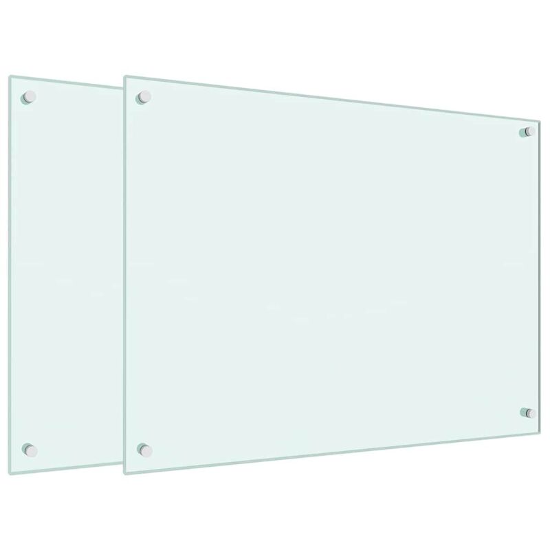 Vidaxl - Dosserets de cuisine 2 pcs blanc 80x60 cm verre trempé