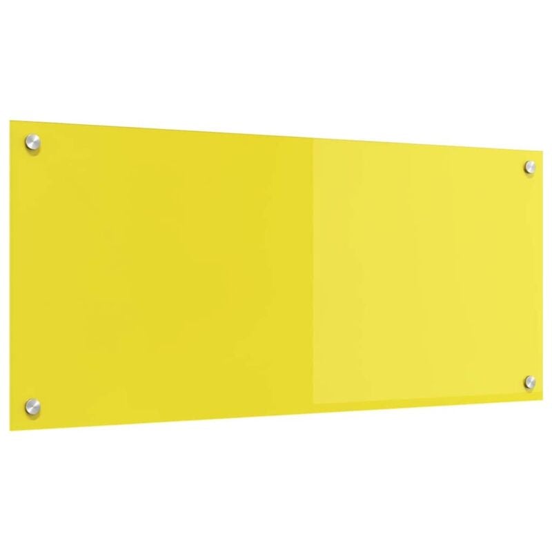 Vidaxl - Bordure de cuisine Jaune 90x40x0.6 cm en verre trempé