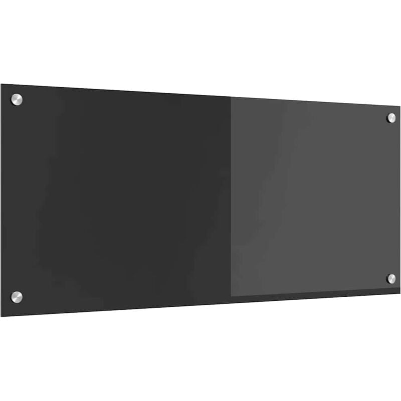 Protection Murale de Cuisine Gris Foncé 90x40x0,6 cm Verre Trempé Vidaxl