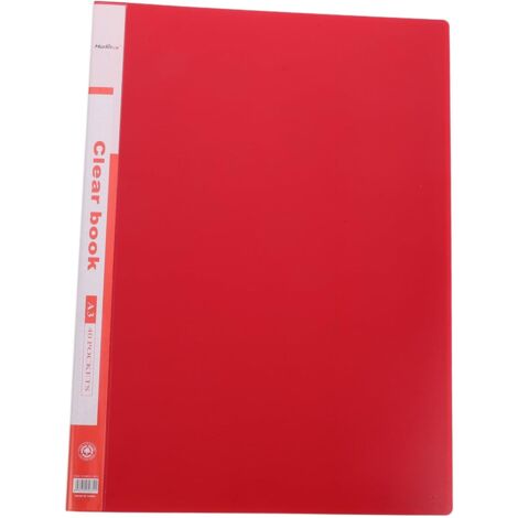 Dossier à Poche Transparente Rouge Classeur Polyvalent pour Bureau École