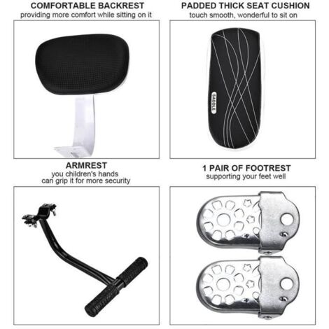 Dossier Accoudoir de Repose-pied Accessoire Vélo Enfant Arrière Coussin de Siège