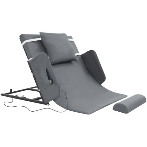 Dossier électrique pour lit, dossier électrique réglable de 10 à 80° avec télécommande, avec accoudoirs et repose-pieds, supporte 100 kg, gris, 120 x 97 x 73 cm