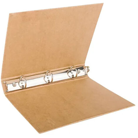 Dossier Reliure À 3 Anneaux - Format 21 x 28 cm - Style Kraft Rétro - Couverture En Carton Renforcé Avec Anneaux En Cuivre - 1 Pièce