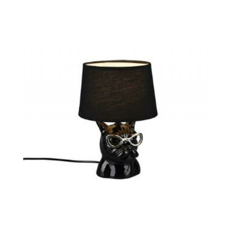 Image of Italia dosy lampada da tavolo attacco piccolo e14 in ceramica colore nero con interruttore su cavo r50231002 - Trio Lighting