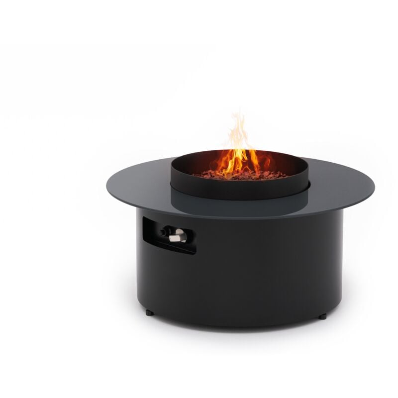 Dot - Planika - Table basse 2 en 1 avec cheminée. Cuisinière alimentée par du gaz propane en cartouche. Puissance de chauffe 8kw, durée de combustion