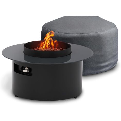Dot - Planika - Tavolino 2 in 1 con caminetto. Fornello alimentato da cartuccia di gas propano. Potenza riscaldamento 8kw, durata combustione 4h.