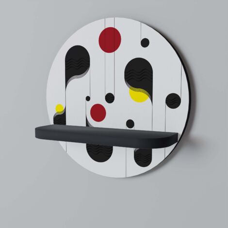 DOT-TO-DOT LULLABY Rundes Regal Schwarz