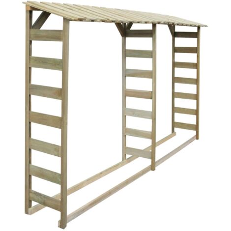 Double abri de stockage du bois 300 x 44 x 176 cm Pin imprégné
