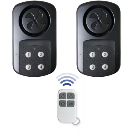 Double alarme compacte panique sans-fil autonome IP67 sur piles 2 sirènes intégrées - télécommande SOS et clavier