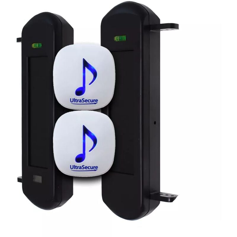 Ultra Secure - Double alerte passage 600m performance - Barrières infrarouges solaires autonomes & 2 carillons sur prise (DA600+)