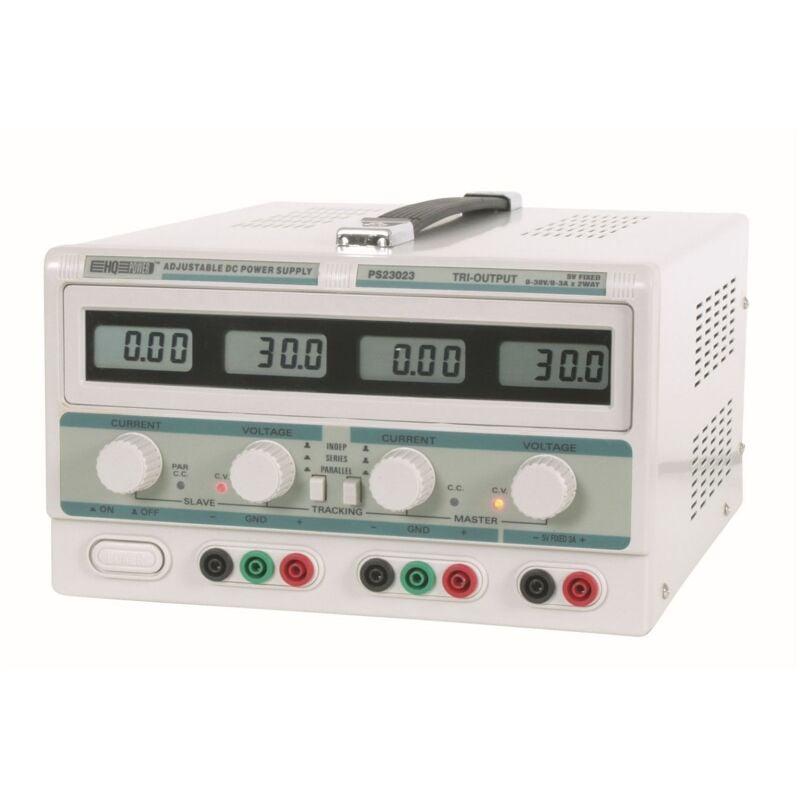 Velleman - Alimentation de laboratoire, réglable, 2 x 0-30 VCC/0-3 a, + 5 vcc fixe/3 a, limitation de courant, protection contre les courts-circuits,