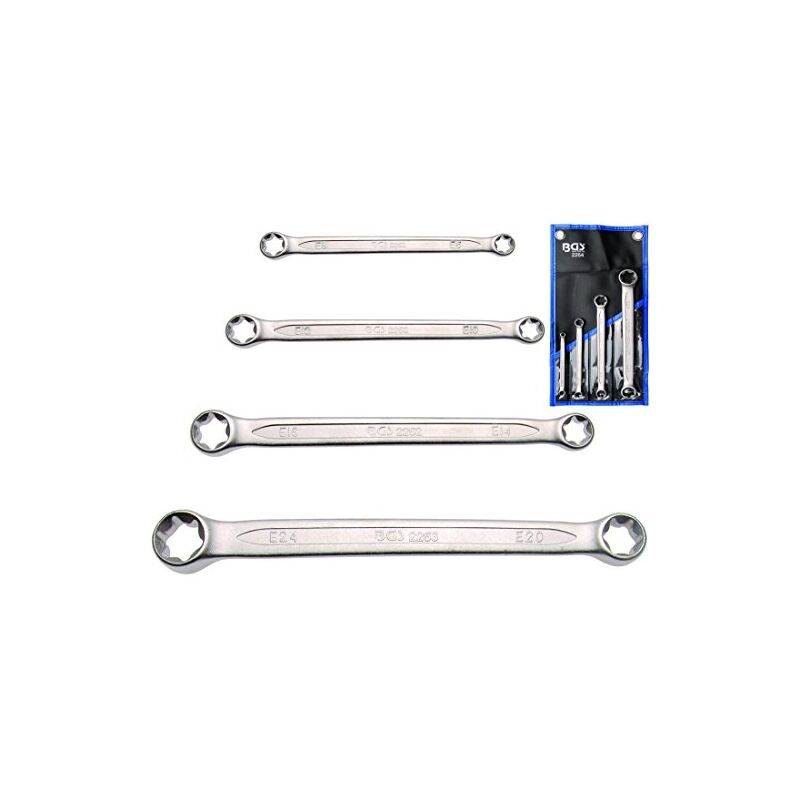 Bgs Technic - double anneau clé définie pour e-section vis extérieures E6XE8-E20XE24, 4 pcs.