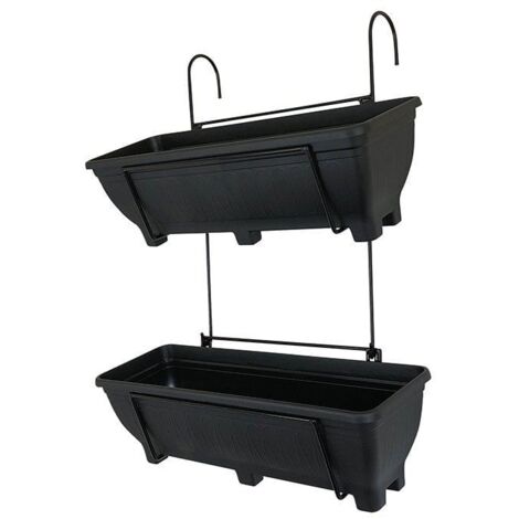 Double Balcony/Fence Holder - Charcoal