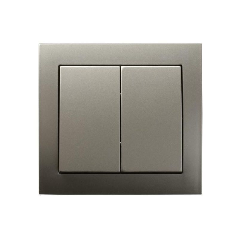 Ospel - Double Big Button Indoor Light Switch Click Wall Plate Light Satin