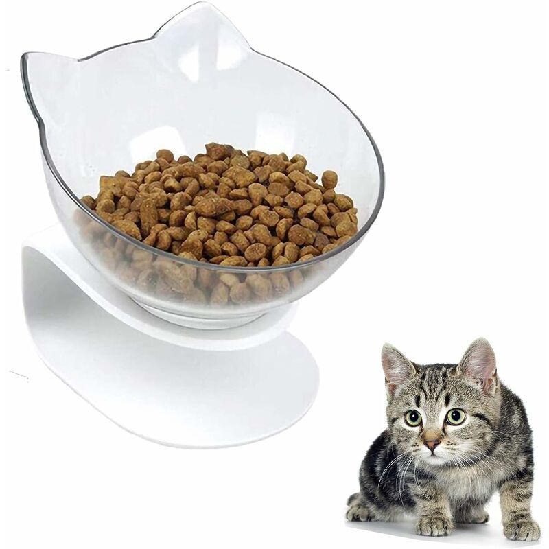 Hklffja - Double Bol de Nourriture pour Animal Domestique avec Support Surélevé Gamelle Aliment pour Chat et Petits Chiens (Single Bowl)