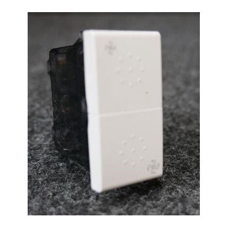 Double bouton poussoir 1 module blanc avec stop 16A 250V LivingLight Bticino