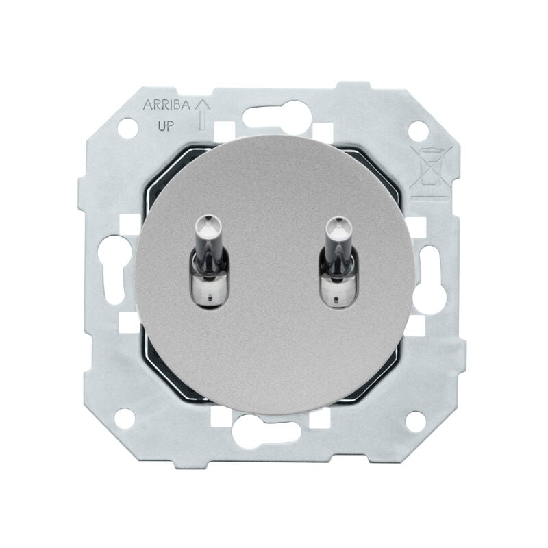 Fontini - Double bouton poussoir alu - manette chrome dom