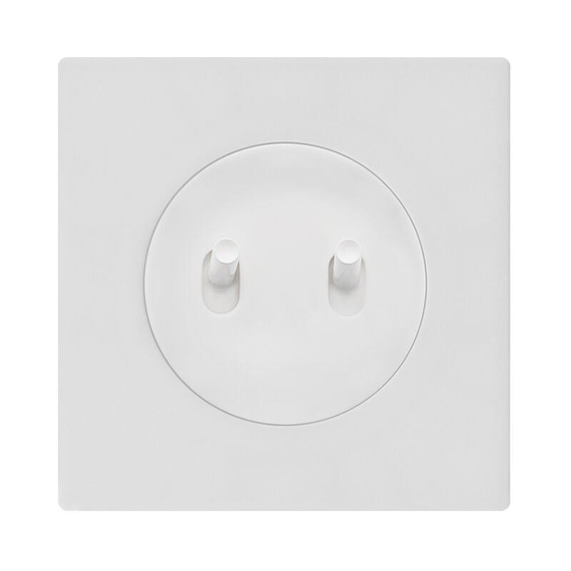 Fontini - Double bouton poussoir blanc avec manette blanc glossy dom et plaque simple blanc – Contrôle moderne et esthétique épurée