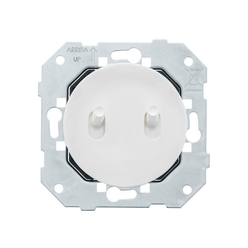 Fontini - Double bouton poussoir blanc - blanc glossy dom